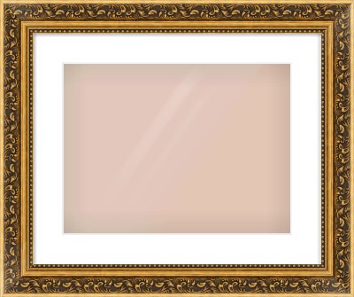 Gold Spoon Frame for 406 × 305mm artwork, with Smooth White Single Mount