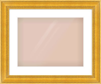 Gold Spoon Frame for 406 × 305mm artwork, with Smooth White Single Mount