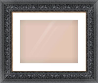 Black Reverse Frame for 406 × 305mm artwork, with Smooth White Single Mount