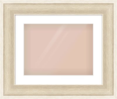 Silver / White Scoop Frame for 406 × 305mm artwork, with Smooth White Single Mount