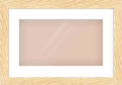 Natural Wood Reverse Frame for 16 × 9in artwork, with Smooth White Single Mount