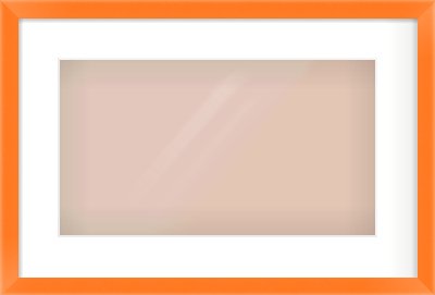 Orange Paint Flat Frame for 16 × 9in artwork, with Smooth White Single Mount