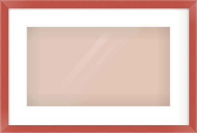 Red Paint Flat Frame for 16 × 9in artwork, with Smooth White Single Mount