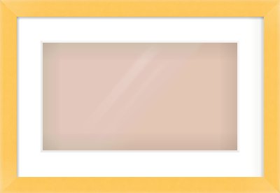 Yellow Paint Flat Frame for 16 × 9in artwork, with Smooth White Single Mount