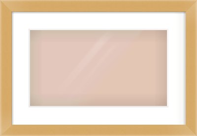 Matte Gold Flat Frame for 16 × 9in artwork, with Smooth White Single Mount