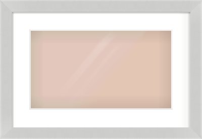 Matte Silver Flat Frame for 16 × 9in artwork, with Smooth White Single Mount