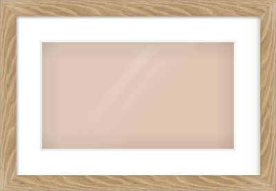 Oak Veneer Flat Frame for 16 × 9in artwork, with Smooth White Single Mount