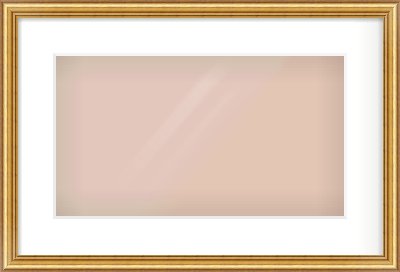 Gold Dome Frame for 16 × 9in artwork, with Smooth White Single Mount
