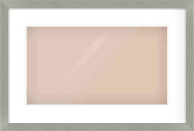 Pale Grey Flat Frame for 16 × 9in artwork, with Smooth White Single Mount