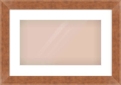 Bronze Flat Frame for 16 × 9in artwork, with Smooth White Single Mount