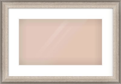 Champagne Silver Scoop Frame for 16 × 9in artwork, with Smooth White Single Mount