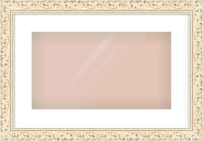 White Decorative Frame for 16 × 9in artwork, with Smooth White Single Mount