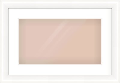 Gloss White Cushion Frame for 16 × 9in artwork, with Smooth White Single Mount