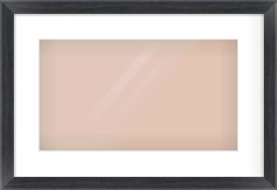 Black Wood Grain Flat Frame for 16 × 9in artwork, with Smooth White Single Mount