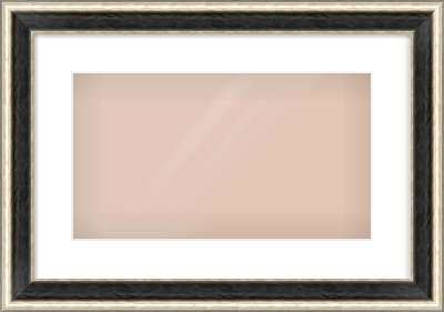 Black & Champagne Silver Spoon Frame for 16 × 9in artwork, with Smooth White Single Mount