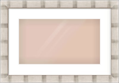 Silver Flat Frame for 16 × 9in artwork, with Smooth White Single Mount