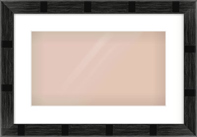 Black Flat Frame for 16 × 9in artwork, with Smooth White Single Mount