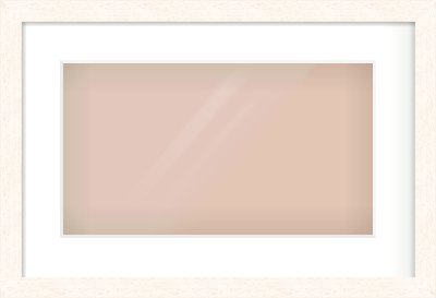 Ivory Flat Frame for 16 × 9in artwork, with Smooth White Single Mount