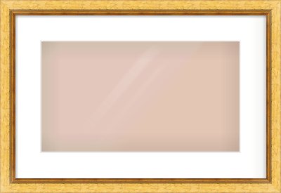 Gold Leaf Flat Frame for 16 × 9in artwork, with Smooth White Single Mount