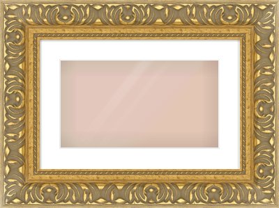 Gold Reverse Frame for 16 × 9in artwork, with Smooth White Single Mount