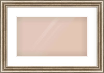 Silver Cushion Frame for 16 × 9in artwork, with Smooth White Single Mount