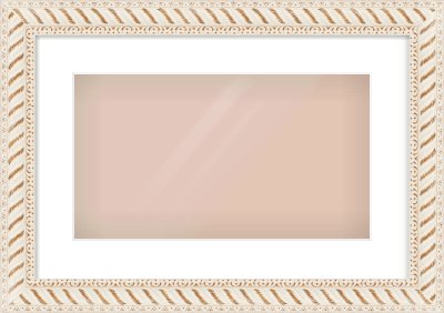 Off White & Gold Dome Frame for 16 × 9in artwork, with Smooth White Single Mount