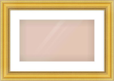 Gold Spoon Frame for 16 × 9in artwork, with Smooth White Single Mount