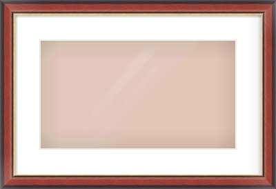 Brown Cushion Frame for 16 × 9in artwork, with Smooth White Single Mount