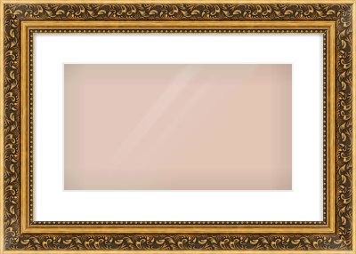 Gold Spoon Frame for 16 × 9in artwork, with Smooth White Single Mount