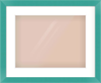 Green Paint Flat Frame for 16 × 12in artwork, with Smooth White Single Mount