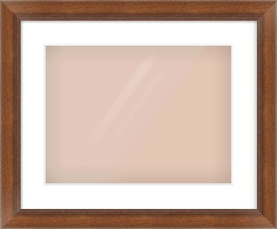 Brown Flat Frame for 16 × 12in artwork, with Smooth White Single Mount