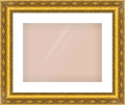 Gold Spoon Frame for 16 × 12in artwork, with Smooth White Single Mount