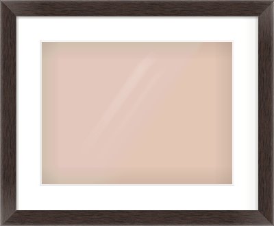 Brown Flat Frame for 16 × 12in artwork, with Smooth White Single Mount