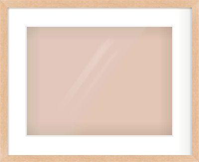 Light Oak Veneer Flat Frame for 16 × 12in artwork, with Smooth White Single Mount