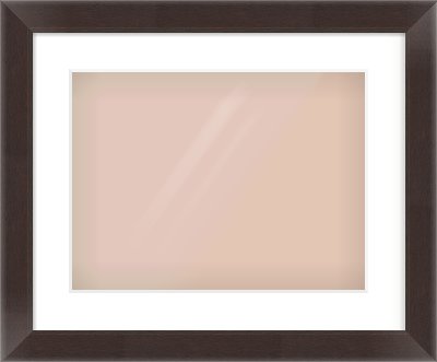 Brown Flat Frame for 16 × 12in artwork, with Smooth White Single Mount