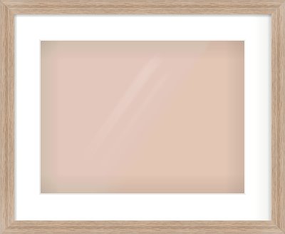 Light Walnut Flat Frame for 16 × 12in artwork, with Smooth White Single Mount