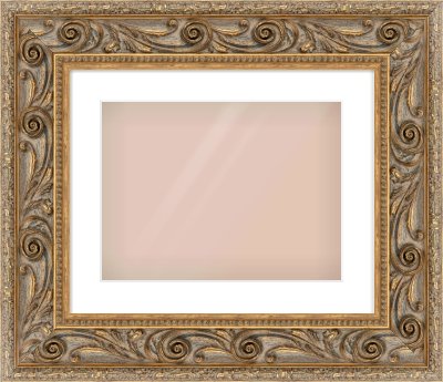 Gold Spoon Frame for 16 × 12in artwork, with Smooth White Single Mount
