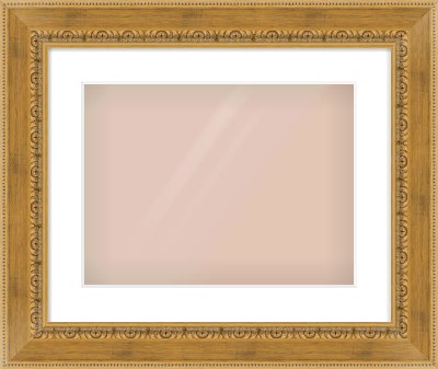 Gold Reverse Frame for 16 × 12in artwork, with Smooth White Single Mount