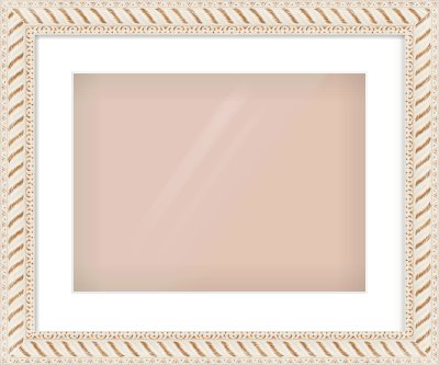 Off White & Gold Dome Frame for 16 × 12in artwork, with Smooth White Single Mount