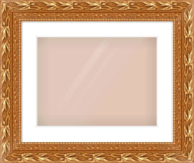 Gold Spoon Frame for 16 × 12in artwork, with Smooth White Single Mount