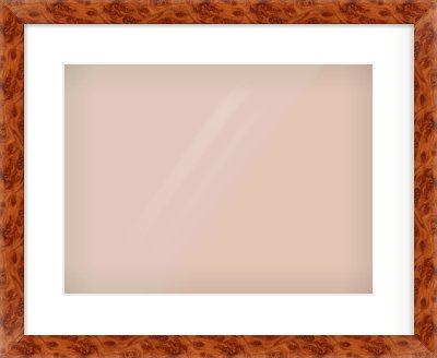 Brown Flat Frame for 16 × 12in artwork, with Smooth White Single Mount