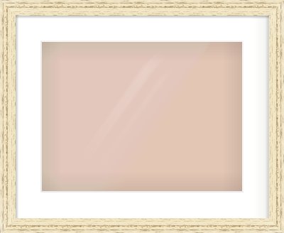 Distressed Cream Wood Grain Flat Frame for 16 × 12in artwork, with Smooth White Single Mount