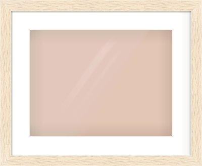 Ivory Flat Frame for 16 × 12in artwork, with Smooth White Single Mount