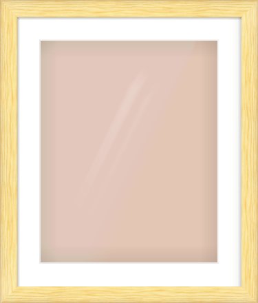 Natural Wood Cushion Frame for 16 × 20in artwork, with Smooth White Single Mount
