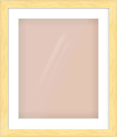 Natural Wood Stepped Flat Frame for 16 × 20in artwork, with Smooth White Single Mount