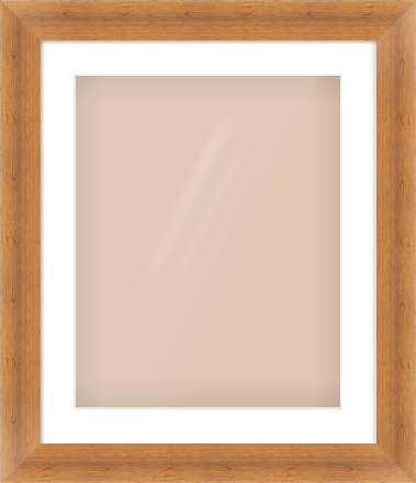 Antique Pine Flat Frame for 16 × 20in artwork, with Smooth White Single Mount