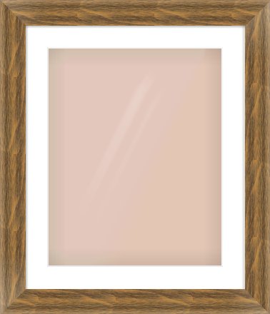 Characteristic Brown Flat Frame for 16 × 20in artwork, with Smooth White Single Mount
