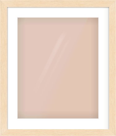 Natural wood Flat Frame for 16 × 20in artwork, with Smooth White Single Mount