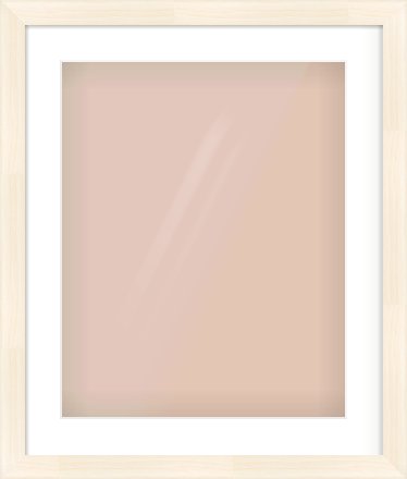 Natural Wood Flat Frame for 16 × 20in artwork, with Smooth White Single Mount