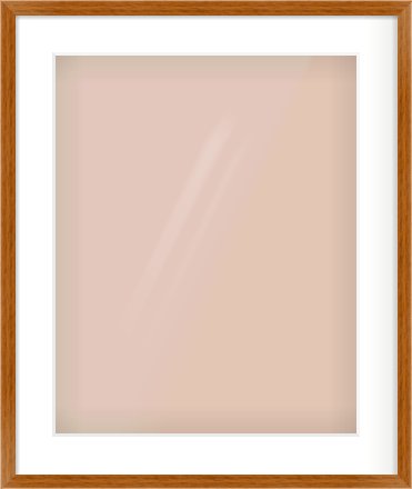 Natural Wood Flat Frame for 16 × 20in artwork, with Smooth White Single Mount